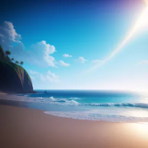 Sunny Seascape: A Serene Beach Oasis
