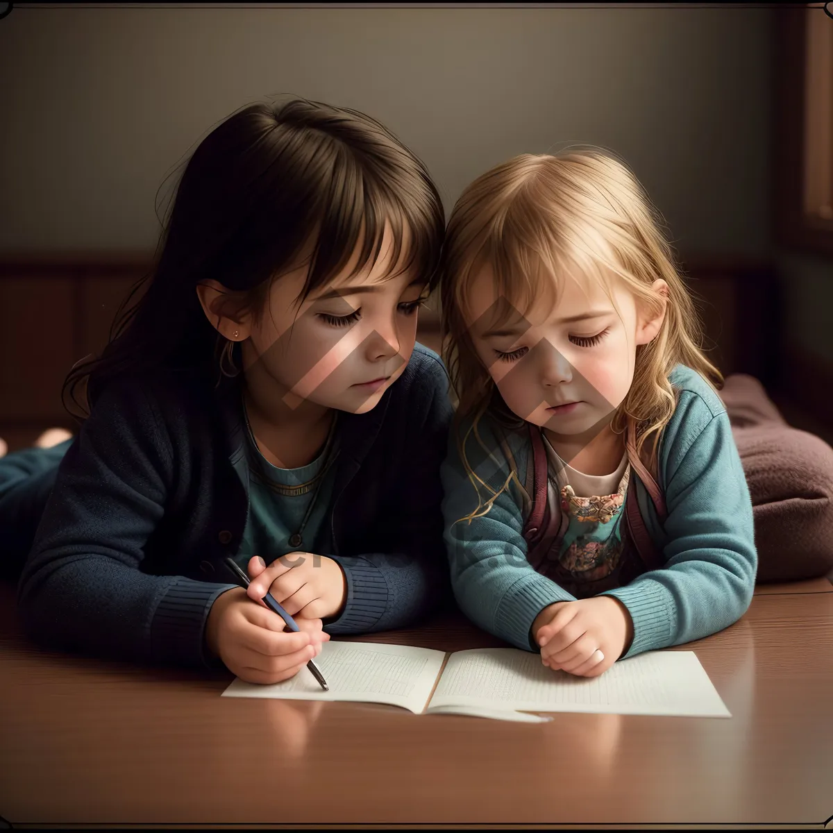 Picture of Happy family working together at home