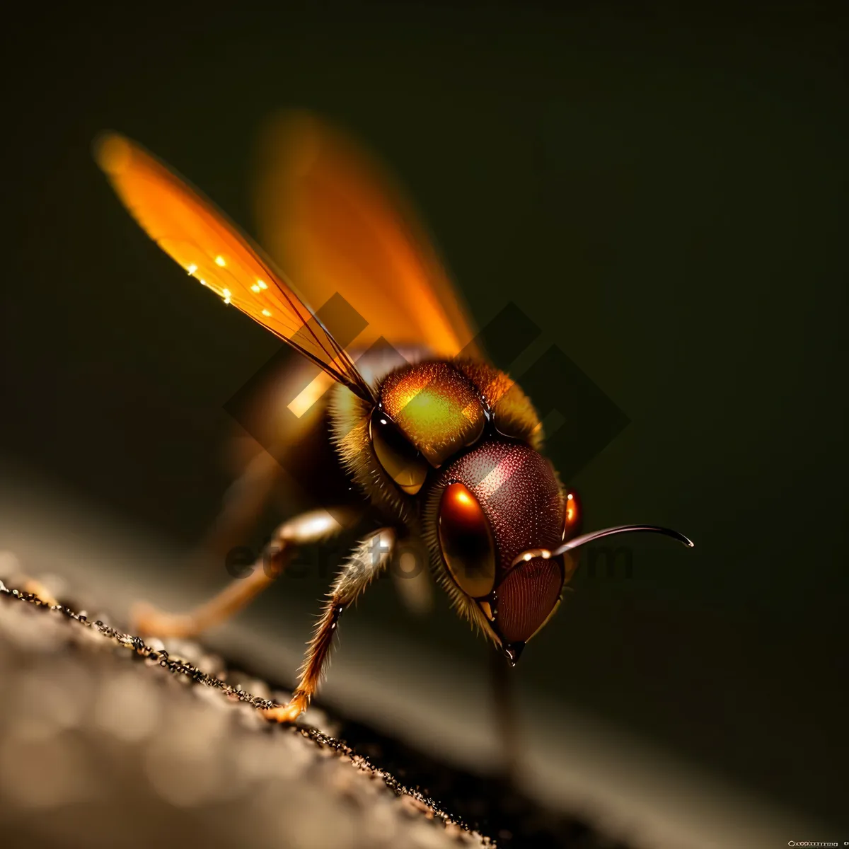 Picture of Vibrant Garden Insect Close-Up with Colorful Wings