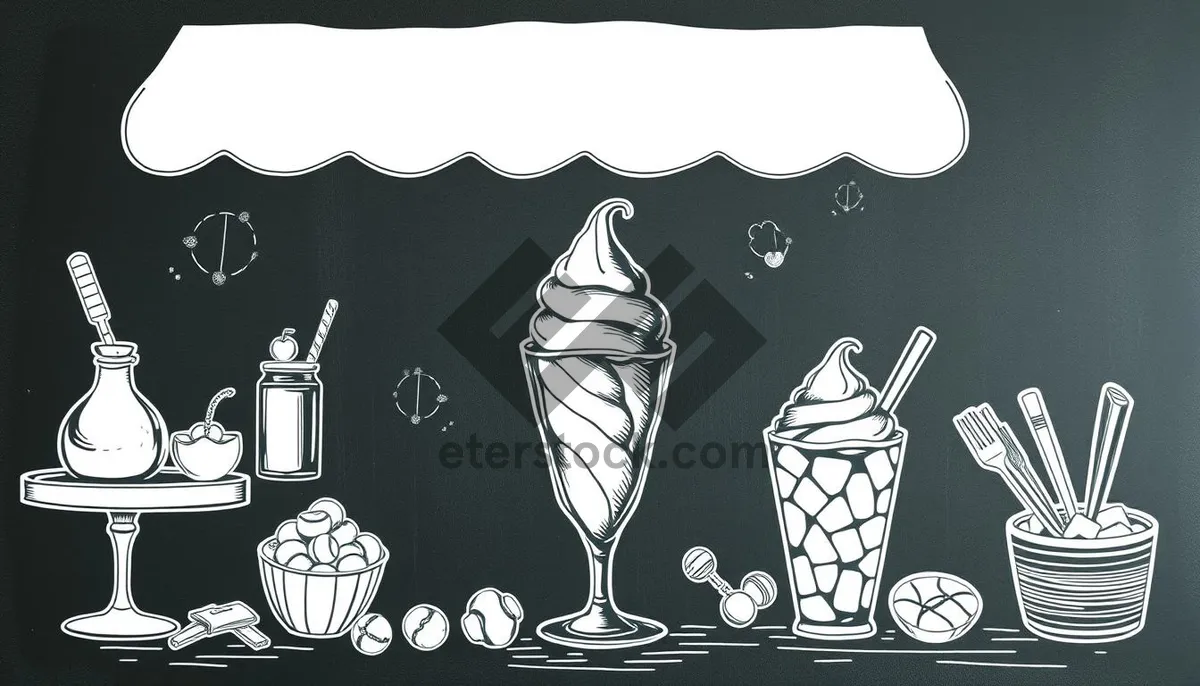 Picture of Floral silhouette design for artistic decoration frame.