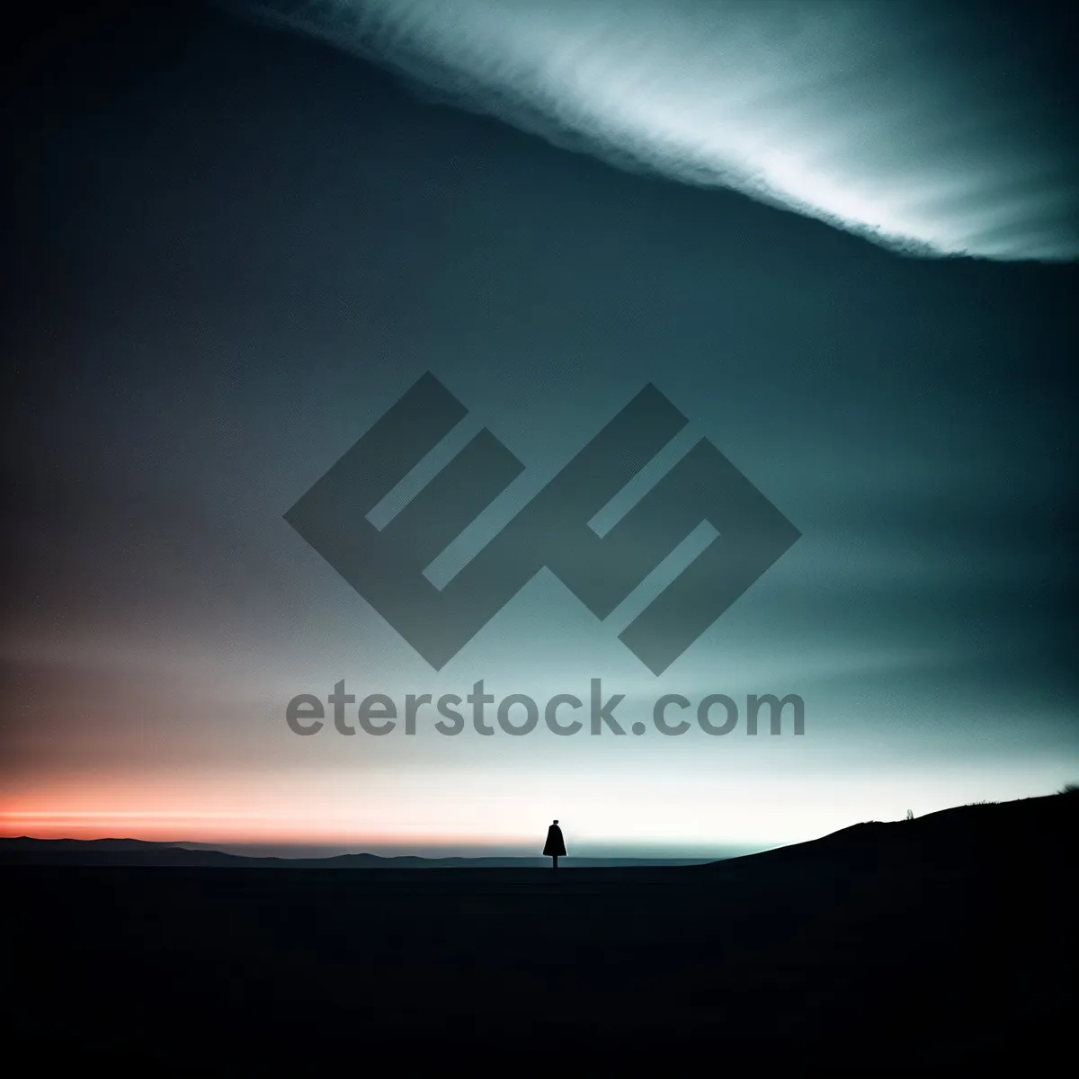 Picture of Vibrant Celestial Sunset Over Mountain Landscape