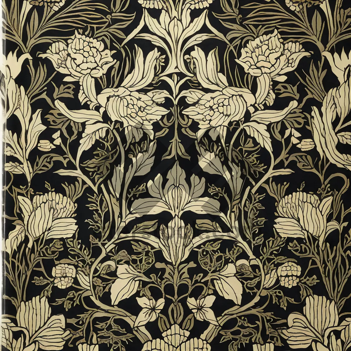 Picture of Retro Venetian Silk Damask Floral Wallpaper