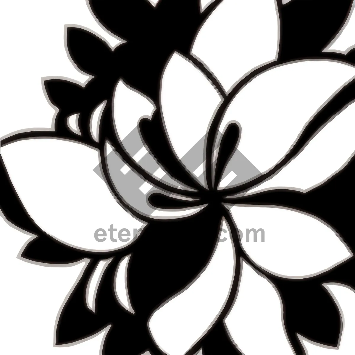 Picture of Floral Stencil Decorative Art: Retro Graphic Flower Pattern