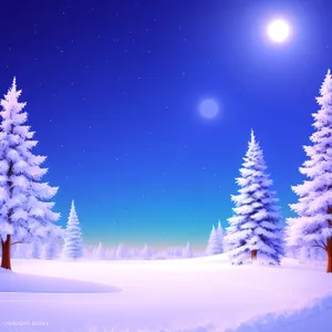 Sparkling Snowflakes Adorn Festive Winter Tree