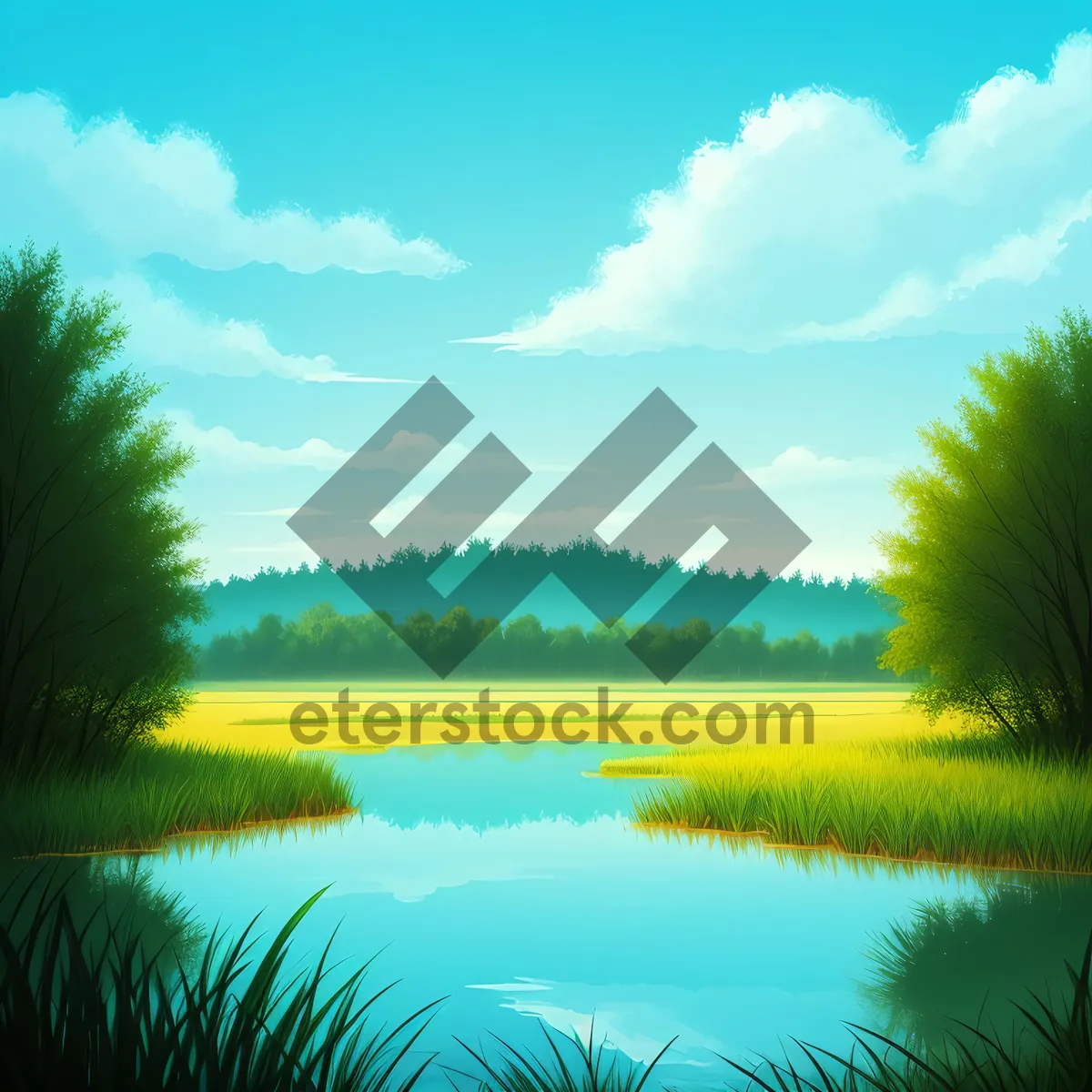 Picture of Serene Sunset over Tranquil Lake