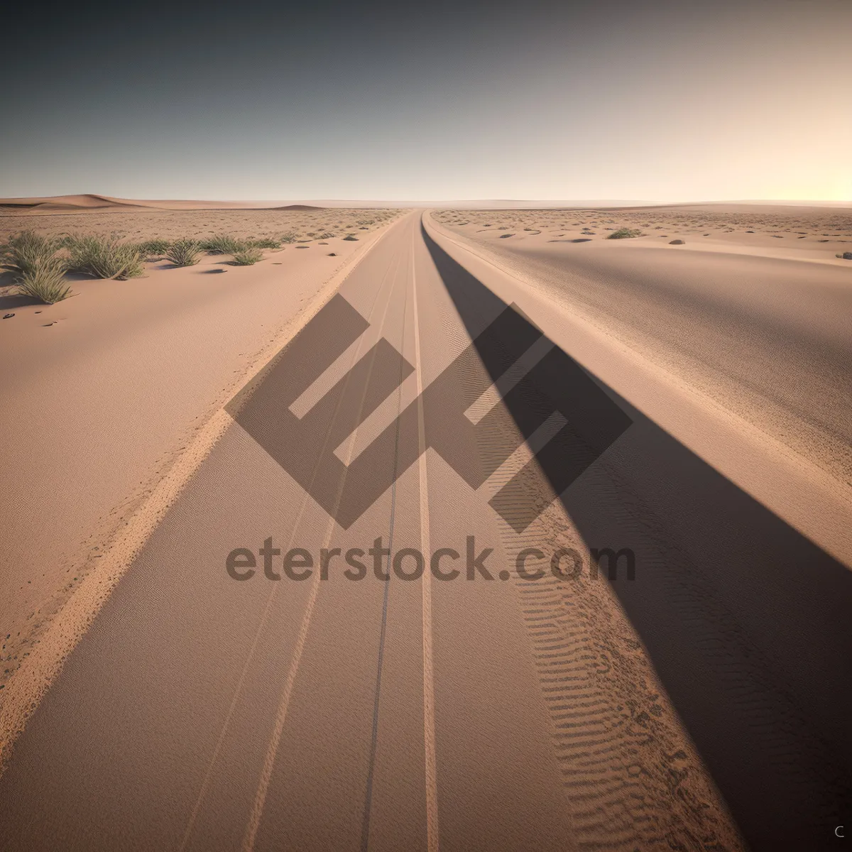 Picture of Fractal Sky on Desert Horizon: Digital Art
