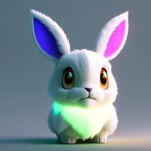 Cute Fluffy Bunny with Adorable Ears