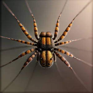 Garden Spider Silhouette in Intricate Web