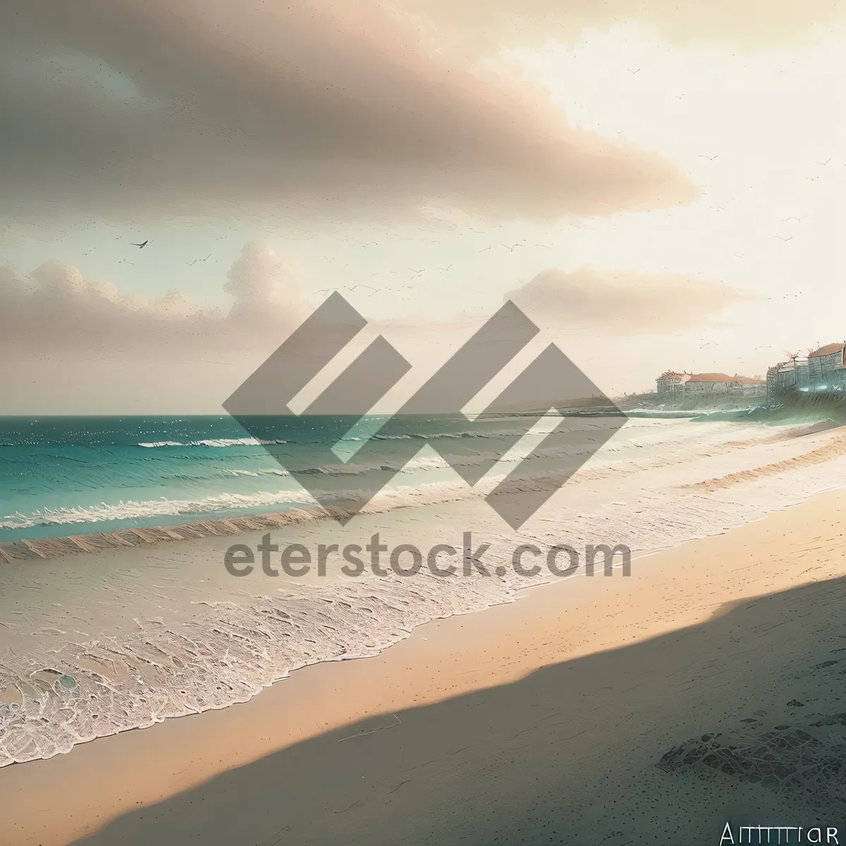 Picture of Sun-Kissed Serenity: Tranquil Beachscape with Clear Turquoise Waters