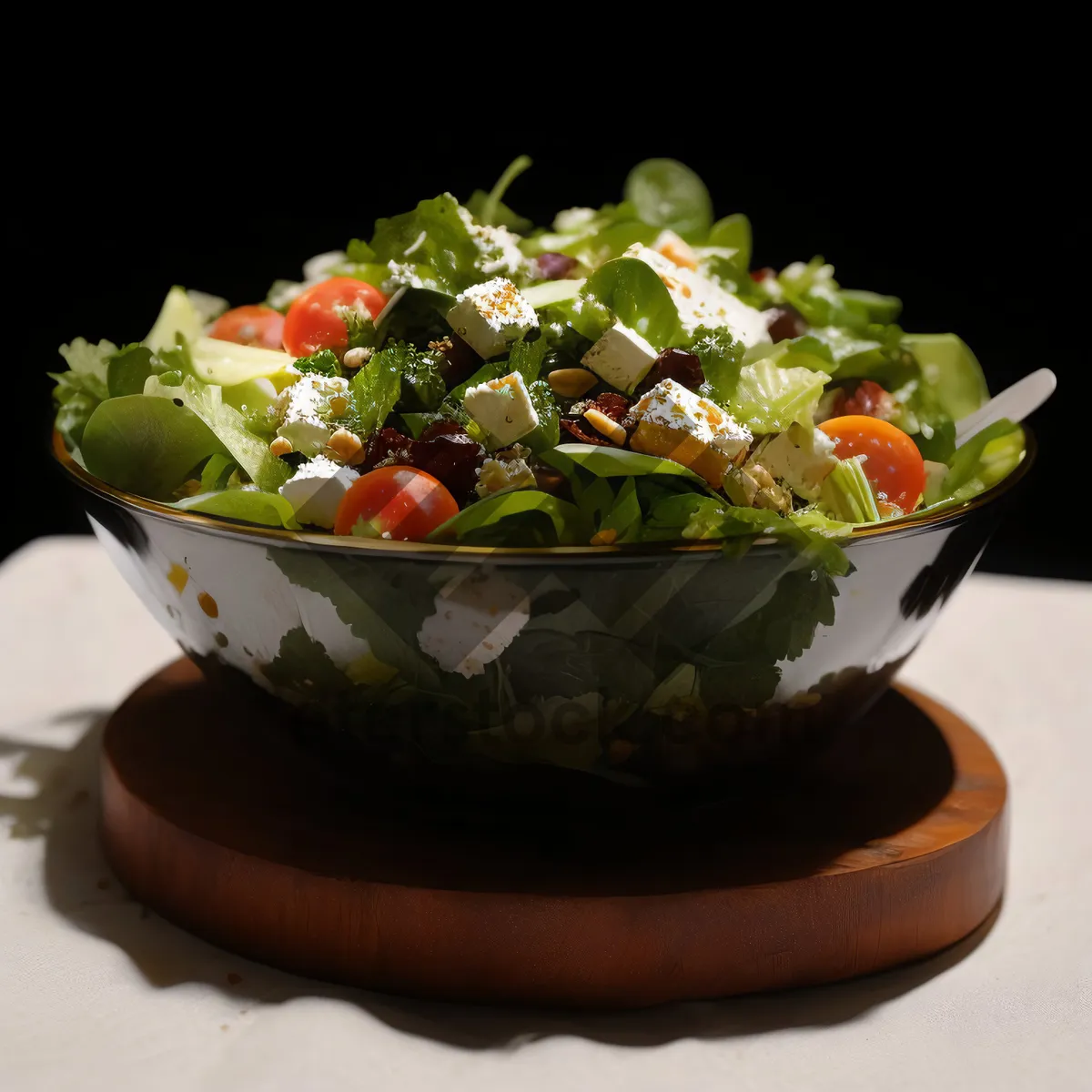 Picture of Fresh Vegetable Salad with Cheese and Tomatoes