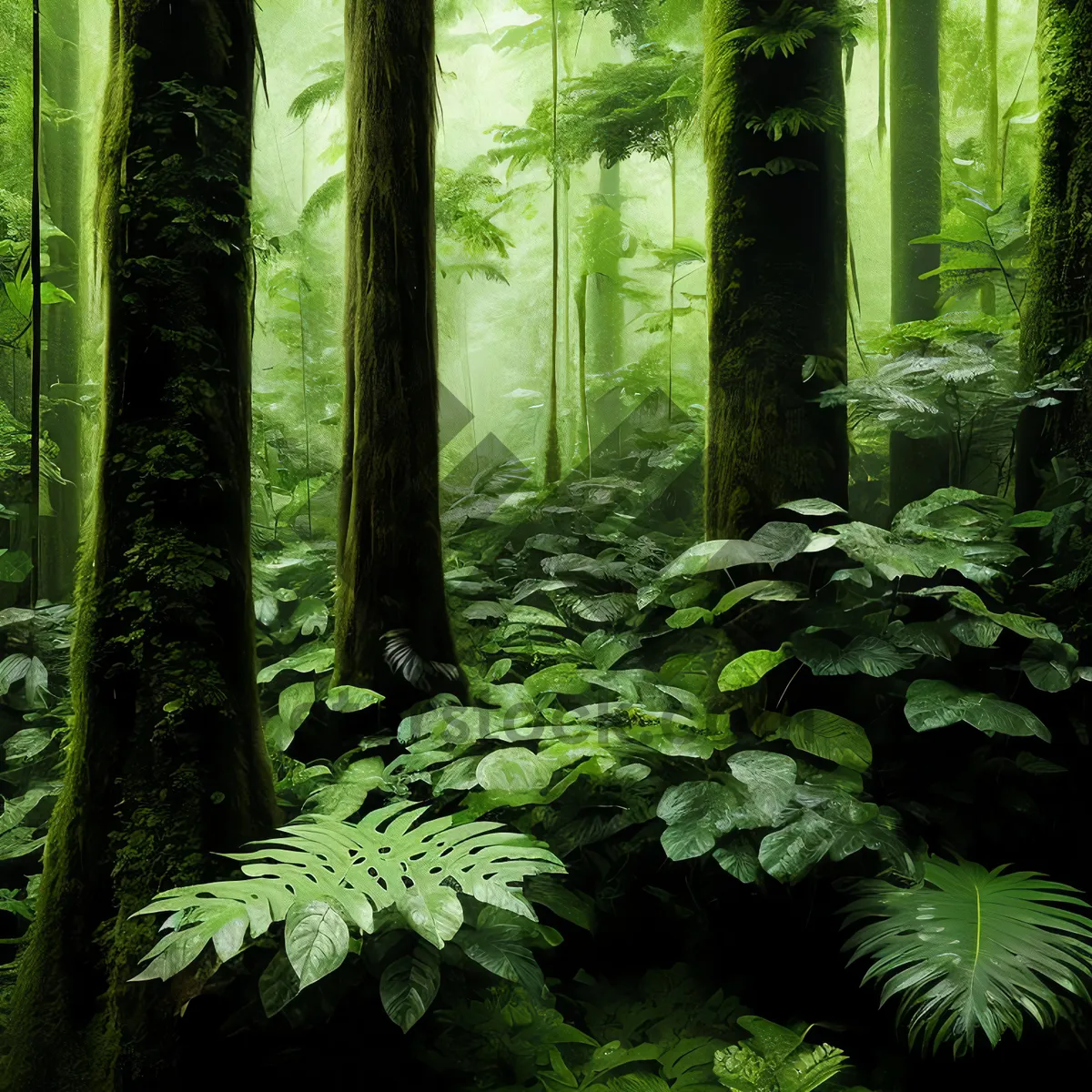 Picture of Enchanting Tropical Foliage in Lush Rainforest