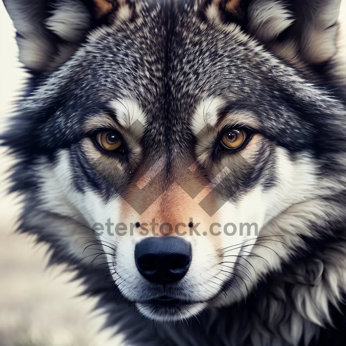 Picture of Majestic Malamute: Beautiful Purebred Sled Dog with Piercing Eyes