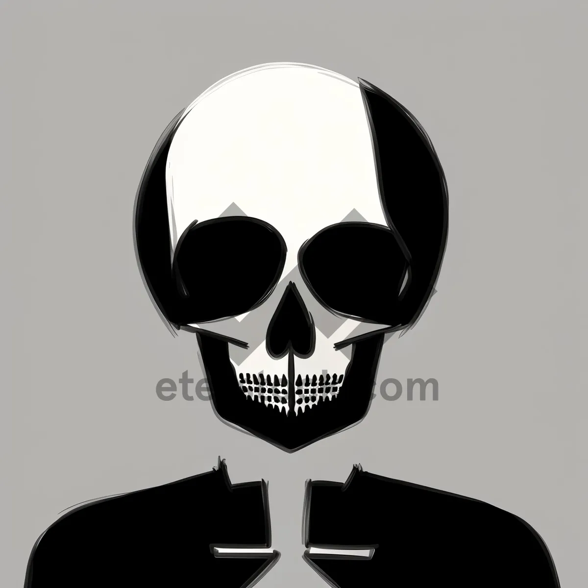 Picture of Scary Skull Model with Black Sunglasses