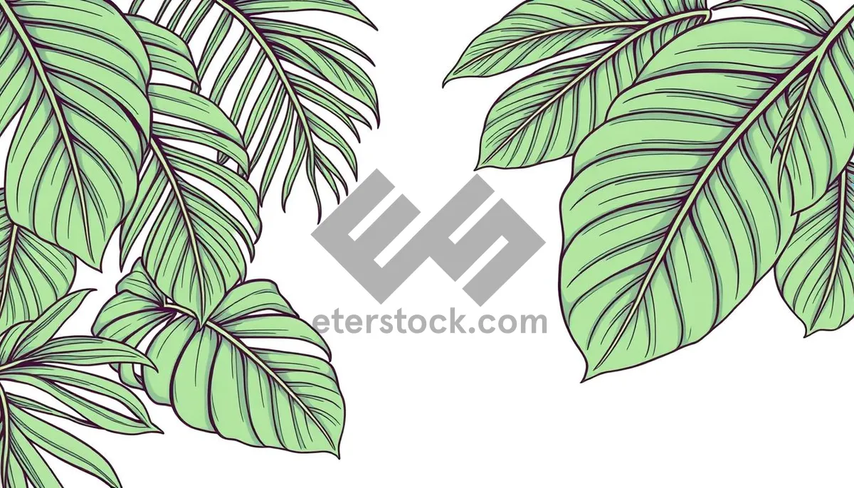 Picture of Floral branch design with graphic element and silhouette