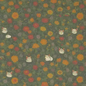 Vintage Flower Pattern Cotton Textile Wallpaper