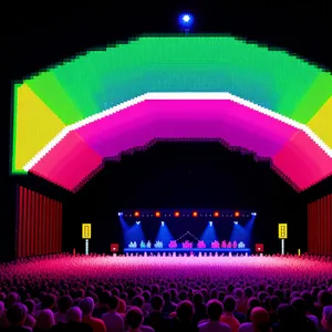 Vibrant Crowd Under Glowing Stage Lights