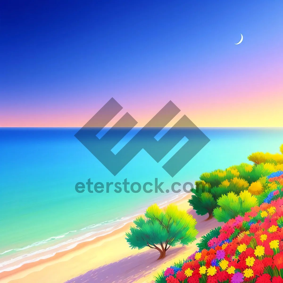 Picture of Serene Sunset on Sandy Beach