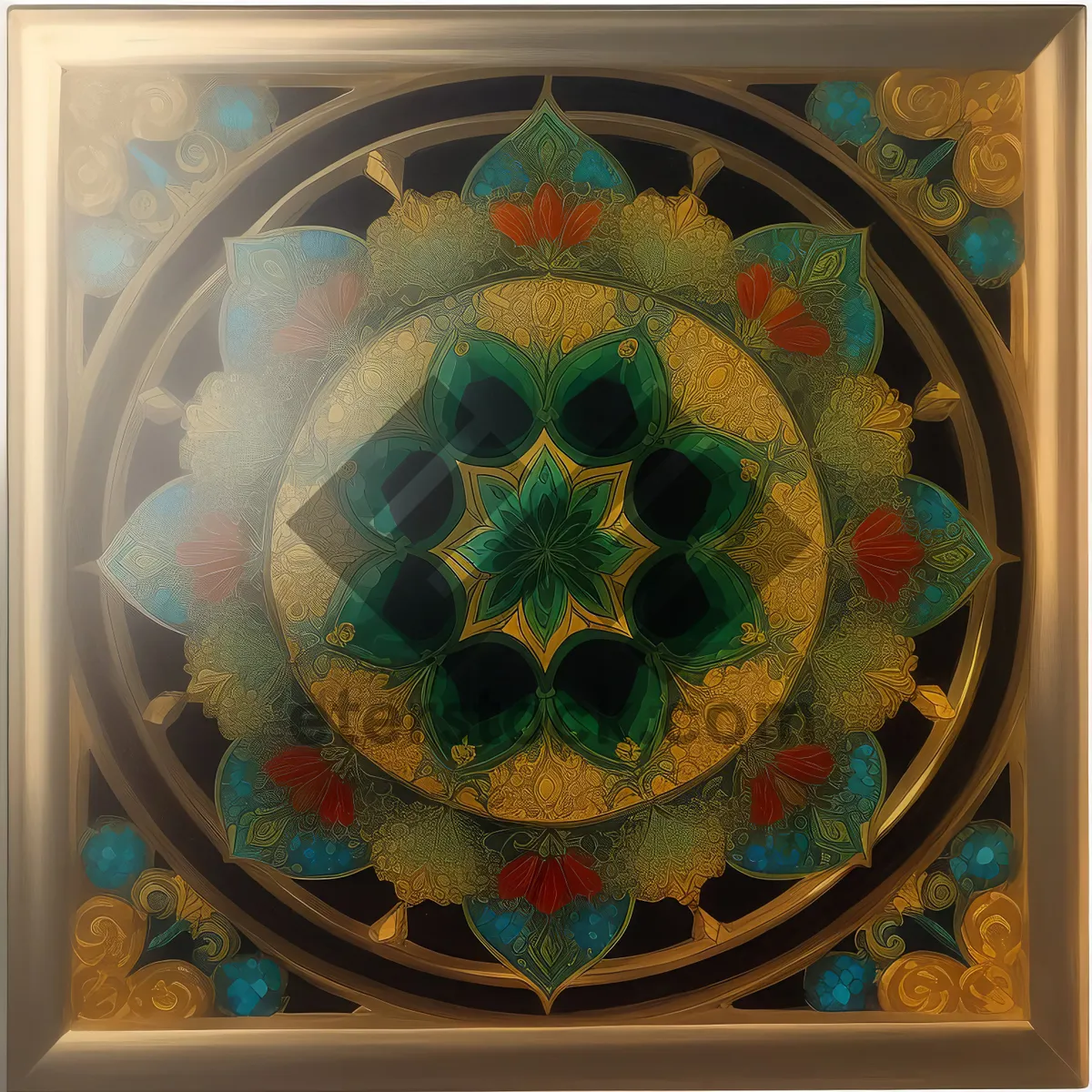 Picture of Vibrant Mosaic Window Art: Colorful design with artistic patterns.