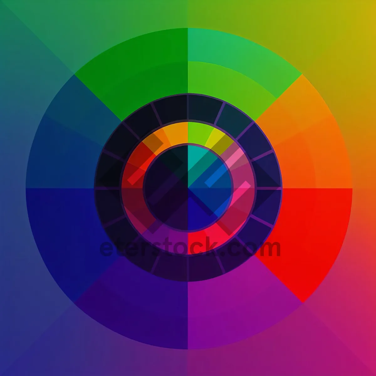 Picture of Mesmerizing Gradient Circle Art: Colorful Fantasy Mosaic