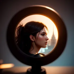 Reflective Black Mirrored Image of a Person