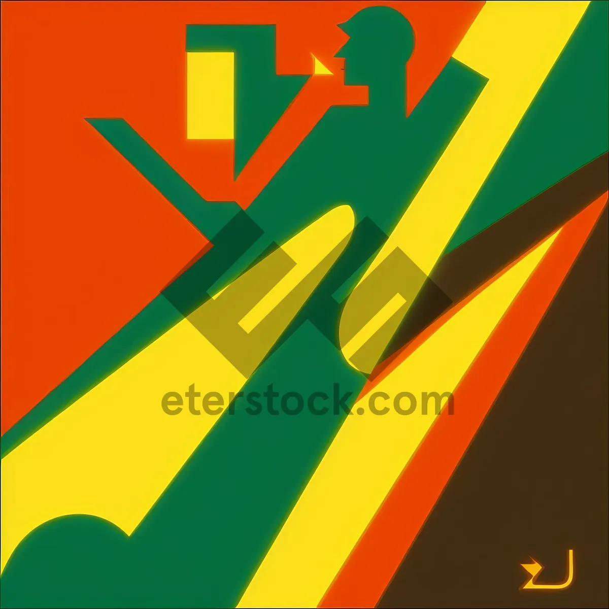 Picture of Lightning Bolt Graphic Icon Sign Flag Design