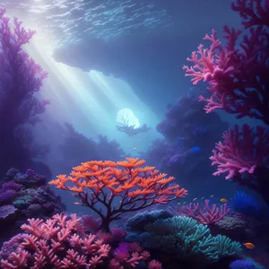 Colorful Underwater Coral Reef With Vibrant Fish
