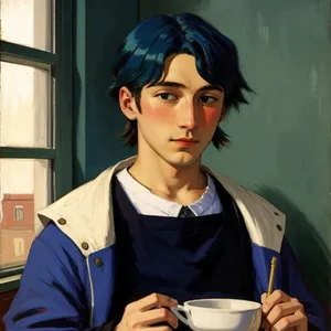 Happy businessman smiling in office with glasses