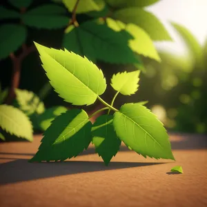 Vibrant Maple Leaves in Sunlit Forest