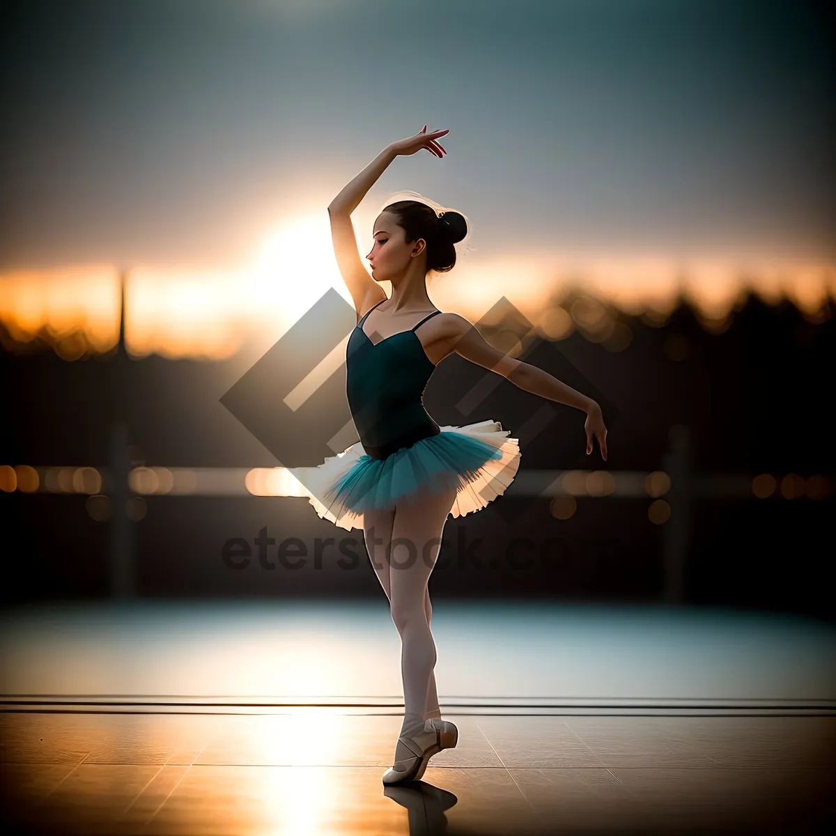 Picture of Dynamic Dance Pose with Sky Background