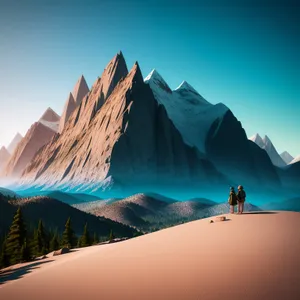 Majestic Glacier Peak amidst Snowy Mountain Range