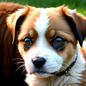 Cute Toy Spaniel Puppy Portrait - Purebred Brown Fur