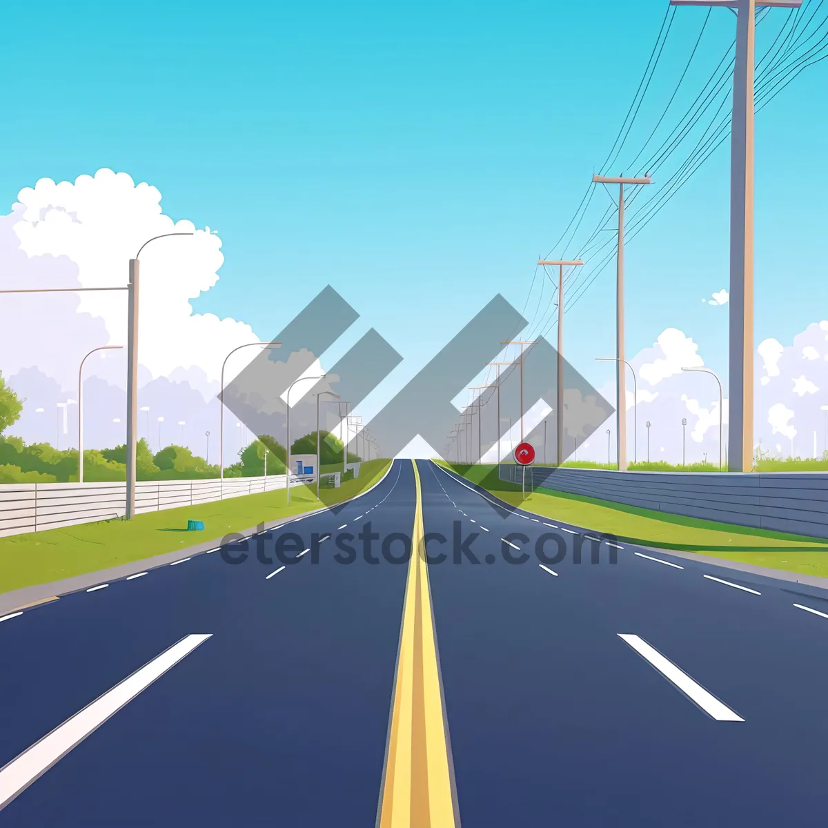 Picture of Speeding Through Scenic Countryside on Highway Road