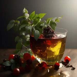 Berry Wineglass on Restaurant Table for Party Celebration