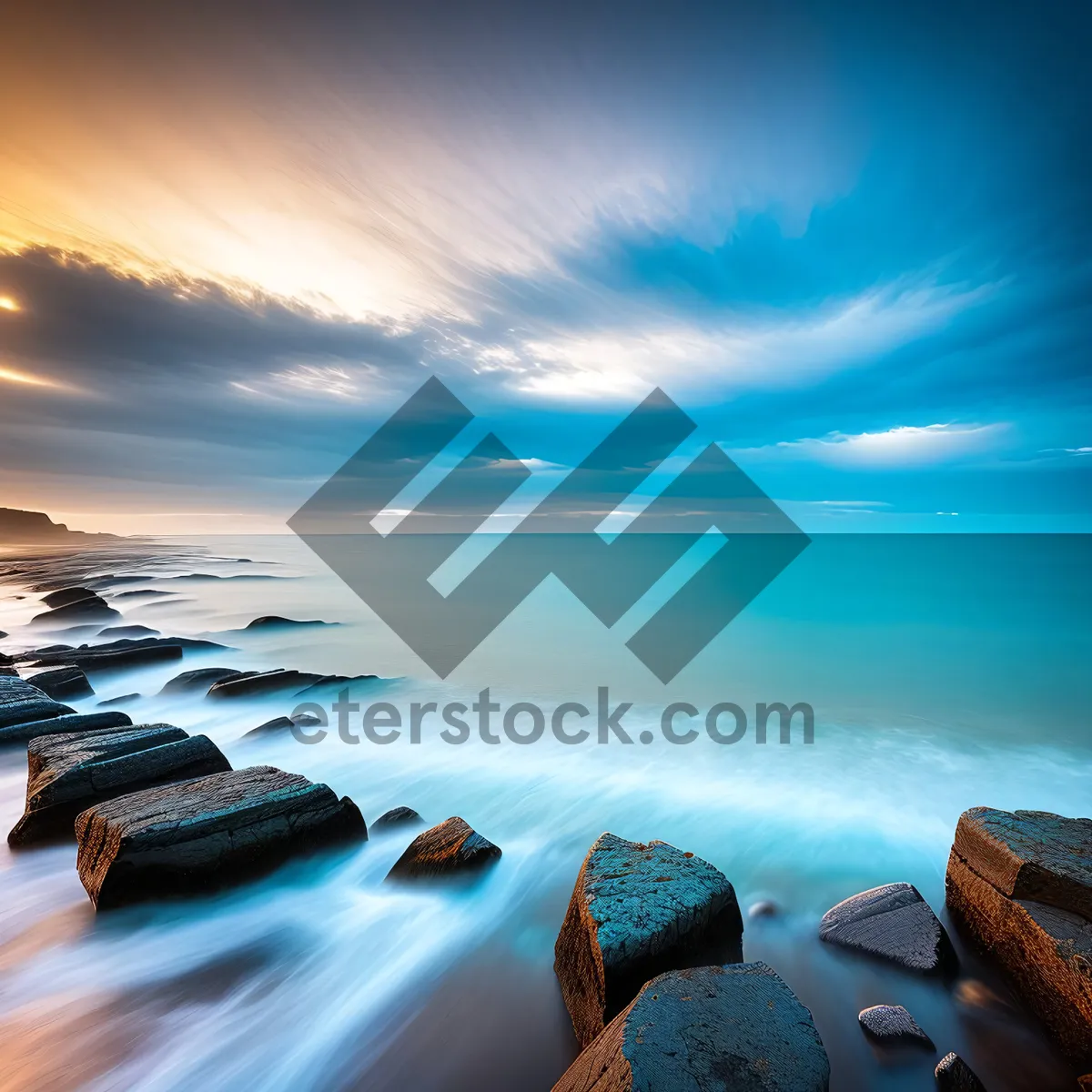 Picture of Tropical Paradise: Sunset Reflection on Beach