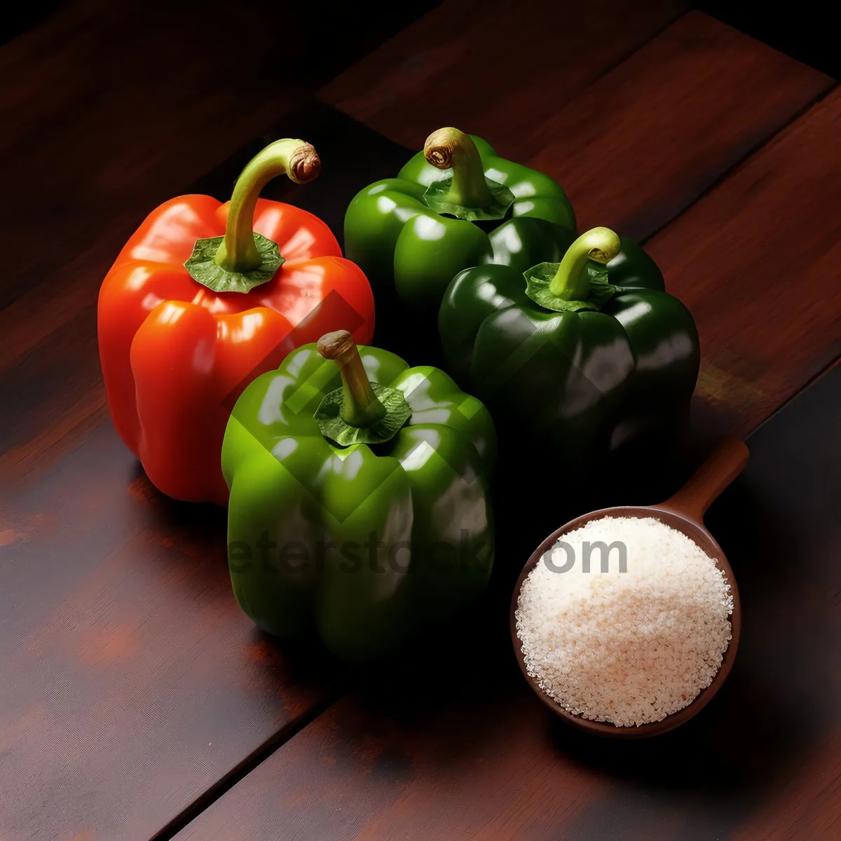 Picture of Colorful Fresh Veggie Salad with Bell Peppers