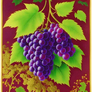 Festive Grape Motif Frame for Colorful Holiday Decorations