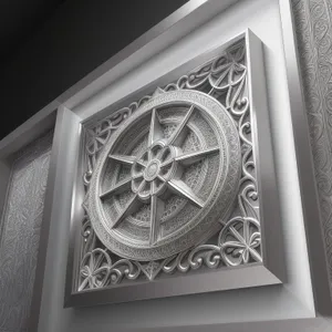 Vintage Window Clock: Antique Architectural Framework