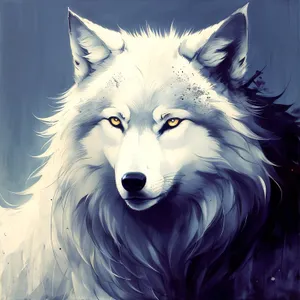 White Wolf - Majestic Canine with Piercing Eyes