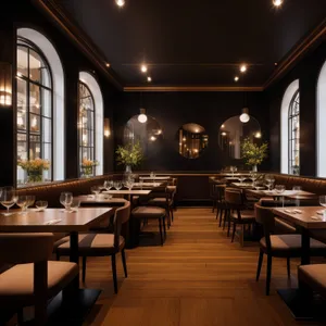 Modern Luxury Restaurant Interior Design with Wood Furniture