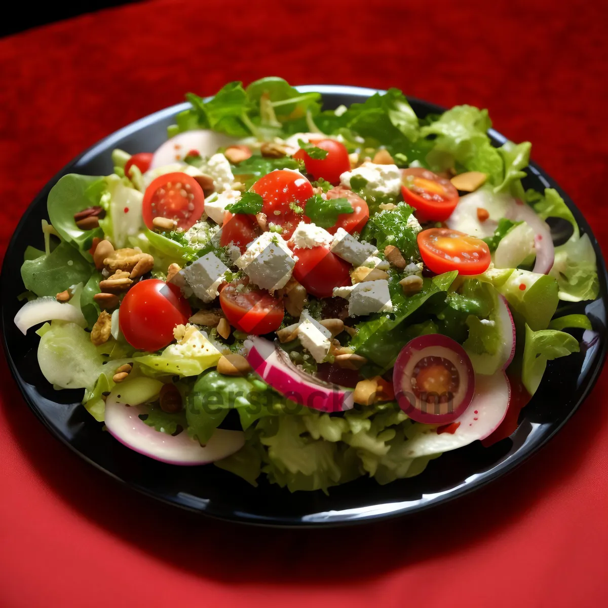 Picture of Gourmet Vegetable Salad with Fresh Cheese and Olive Oil