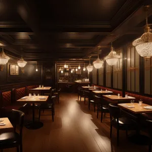 Modern interior design of luxury restaurant