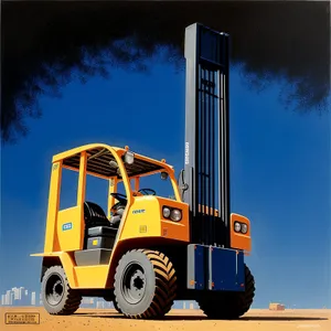 Yellow Heavy Duty Forklift Loader with Hydraulic Bucket