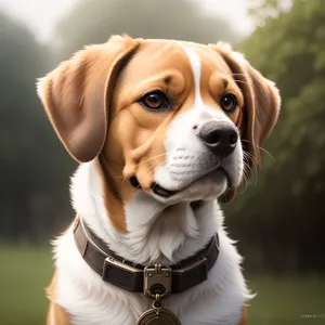 Adorable Brown Beagle Puppy on Leash