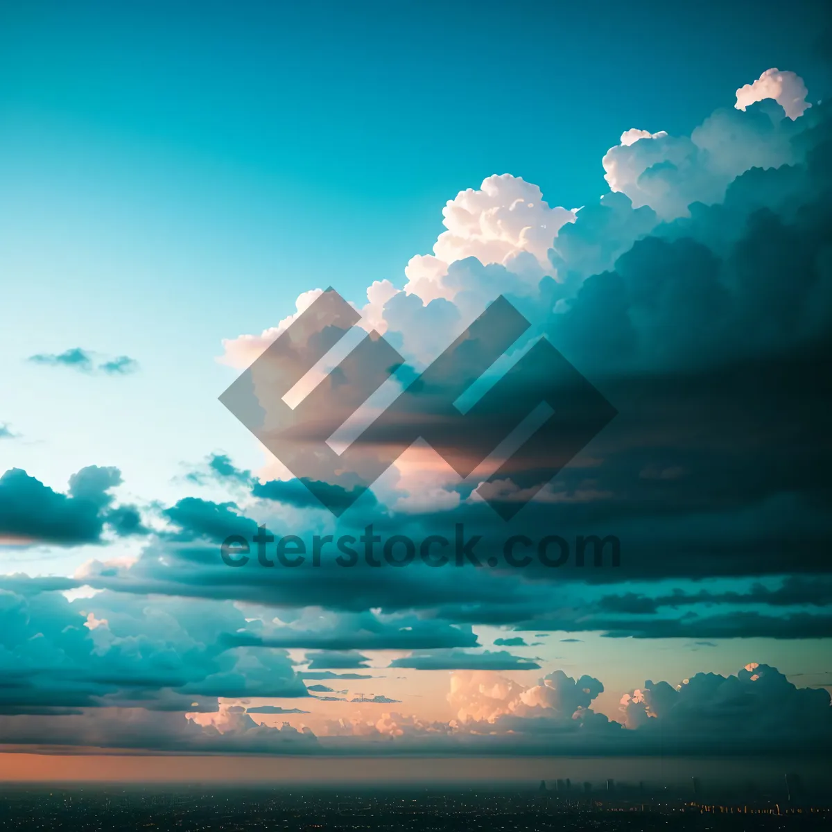 Picture of Serene Summer Sky with Fluffy Clouds