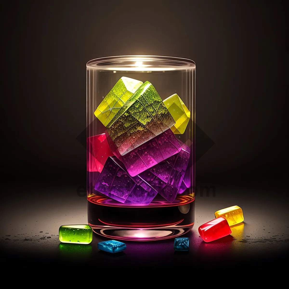 Picture of Vibrant 3D Vodka Glass Icon with LED Light