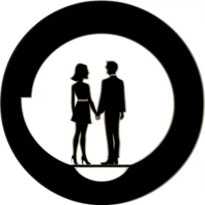 Glossy Black Circle Icon Button - Web Design Silhouette