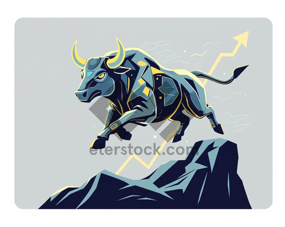 Picture of Moonlit horse silhouette - artistic design cartoon drawing.
