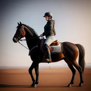 Professional Equestrian Riding a Majestic Stallion