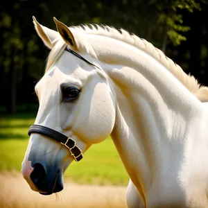 Majestic Stallion in Rural Meadow