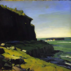 Coastal Horizon: A Majestic Cliff Landscape by the Sea